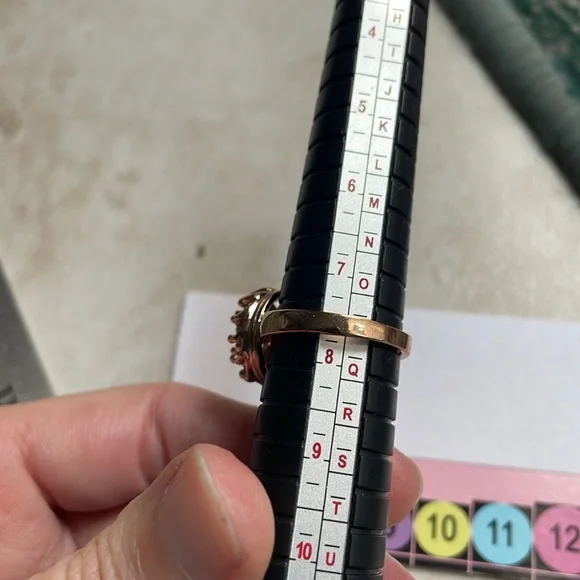 🖤5/$25 Rose Gold large zirconia diamond Ring 9 - 10 mm stone halo setting - Picture 10 of 13